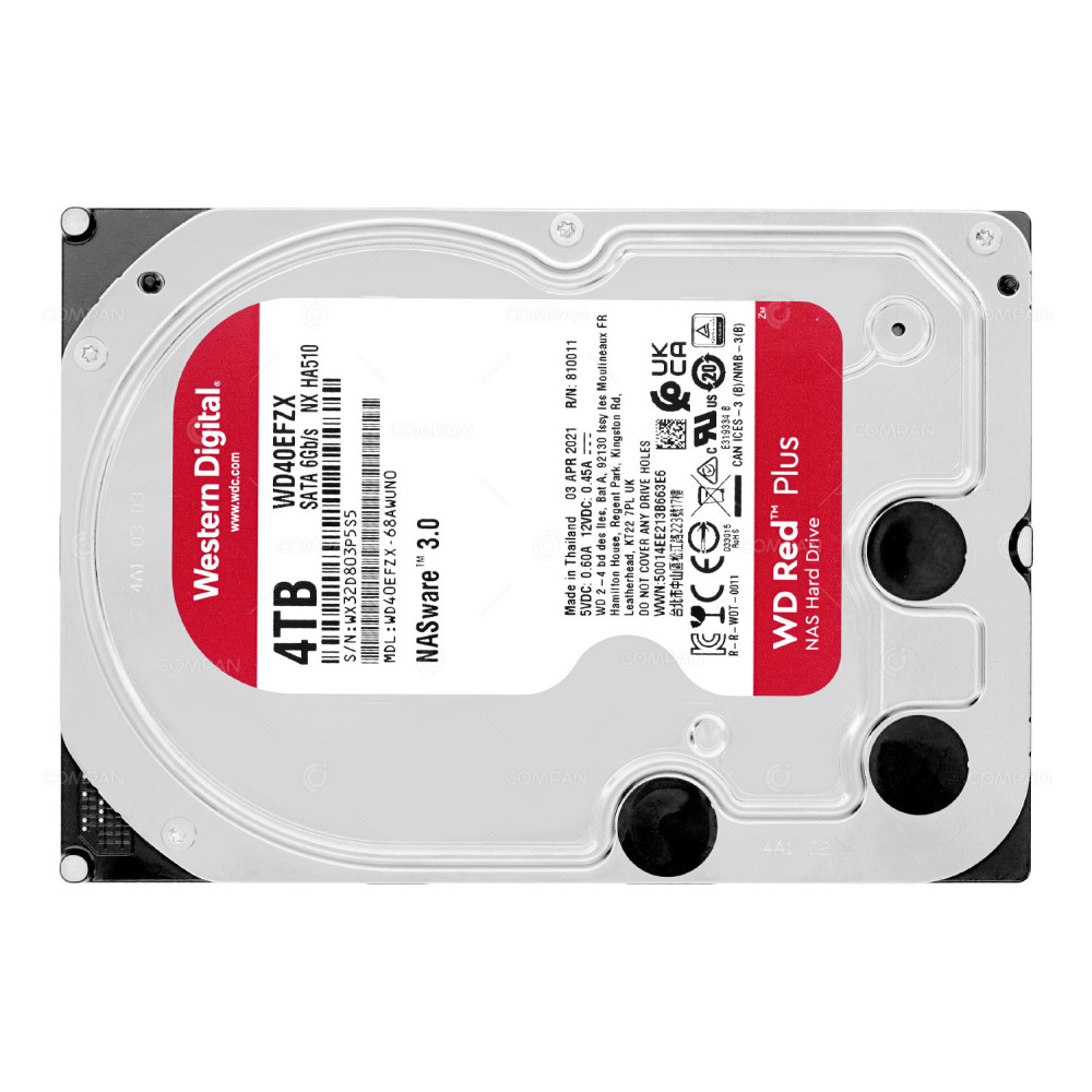 WD40EFZX WD RED PLUS 4TB SATA 6GB/S 3.5" 5400 RPM 128MB CACHE NASWARE 3.0 NAS HARD DRIVE WD40EFZX-68AWUN0